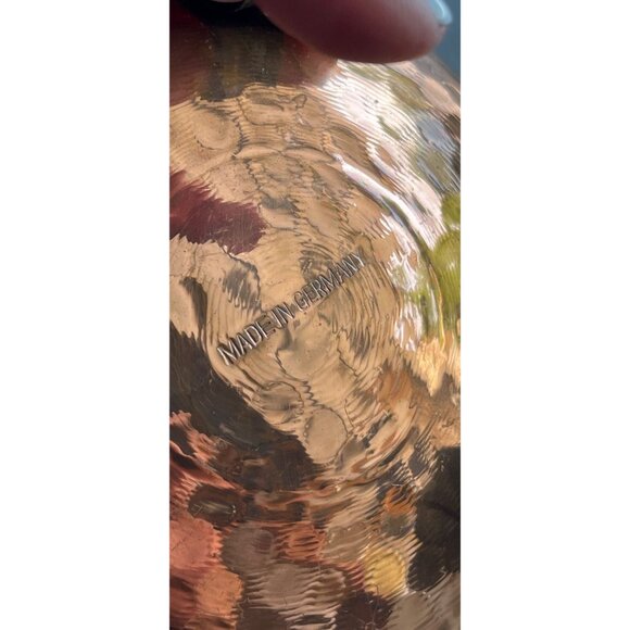 Vtg Handmade Hand Hammered Copper Kettle With Black Iron Handle Made In Germany - Picture 7 of 8